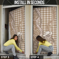 Beige Hawaii Palaka Cowboy Turtle Door Cover Hawaiian Paniolo Puakenikeni Maile Lei - Polynesian Pride