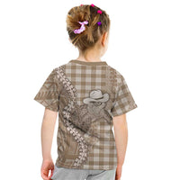 Beige Hawaii Palaka Cowboy Turtle Kid T Shirt Hawaiian Paniolo Puakenikeni Maile Lei DT05 - Polynesian Pride