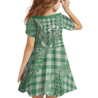 Green Hawaii Palaka Cowboy Turtle Family Matching Tank Maxi Dress and Hawaiian Shirt Hawaiian Paniolo Puakenikeni Maile Lei DT05 - Polynesian Pride