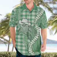 Green Hawaii Palaka Cowboy Turtle Hawaiian Shirt Hawaiian Paniolo Puakenikeni Maile Lei DT05 - Polynesian Pride