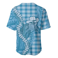 Blue Hawaii Palaka Cowboy Turtle Baseball Jersey Hawaiian Paniolo Puakenikeni Maile Lei DT05 - Polynesian Pride