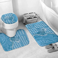Blue Hawaii Palaka Cowboy Turtle Bathroom Set Hawaiian Paniolo Puakenikeni Maile Lei - Polynesian Pride