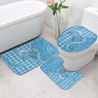 Blue Hawaii Palaka Cowboy Turtle Bathroom Set Hawaiian Paniolo Puakenikeni Maile Lei - Polynesian Pride
