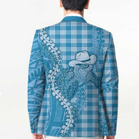 Blue Hawaii Palaka Cowboy Turtle Blazer Hawaiian Paniolo Puakenikeni Maile Lei - Polynesian Pride