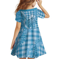 Blue Hawaii Palaka Cowboy Turtle Family Matching Long Sleeve Bodycon Dress and Hawaiian Shirt Hawaiian Paniolo Puakenikeni Maile Lei DT05 - Polynesian Pride