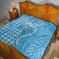 Blue Hawaii Palaka Cowboy Turtle Quilt Hawaiian Paniolo Puakenikeni Maile Lei - Polynesian Pride