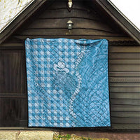 Blue Hawaii Palaka Cowboy Turtle Quilt Hawaiian Paniolo Puakenikeni Maile Lei - Polynesian Pride