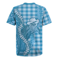 Blue Hawaii Palaka Cowboy Turtle Rugby Jersey Hawaiian Paniolo Puakenikeni Maile Lei DT05 - Polynesian Pride