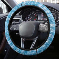 Blue Hawaii Palaka Cowboy Turtle Steering Wheel Cover Hawaiian Paniolo Puakenikeni Maile Lei - Polynesian Pride