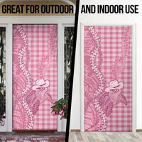 Pink Hawaii Palaka Cowboy Turtle Door Cover Hawaiian Paniolo Puakenikeni Maile Lei - Polynesian Pride