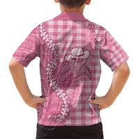 Pink Hawaii Palaka Cowboy Turtle Family Matching Short Sleeve Bodycon Dress and Hawaiian Shirt Hawaiian Paniolo Puakenikeni Maile Lei DT05 - Polynesian Pride