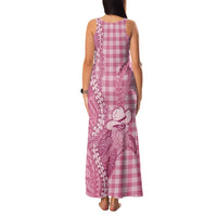 Pink Hawaii Palaka Cowboy Turtle Family Matching Tank Maxi Dress and Hawaiian Shirt Hawaiian Paniolo Puakenikeni Maile Lei - Polynesian Pride
