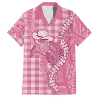 Pink Hawaii Palaka Cowboy Turtle Hawaiian Shirt Hawaiian Paniolo Puakenikeni Maile Lei DT05 Pink - Polynesian Pride