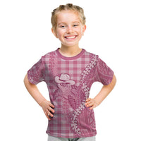 Pink Hawaii Palaka Cowboy Turtle Kid T Shirt Hawaiian Paniolo Puakenikeni Maile Lei DT05 Pink - Polynesian Pride