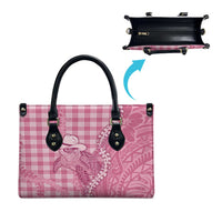 Pink Hawaii Palaka Cowboy Turtle Leather Bag Hawaiian Paniolo Puakenikeni Maile Lei - Polynesian Pride