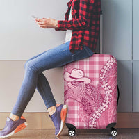Pink Hawaii Palaka Cowboy Turtle Luggage Cover Hawaiian Paniolo Puakenikeni Maile Lei - Polynesian Pride
