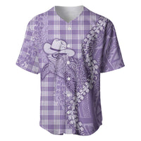 Purple Hawaii Palaka Cowboy Turtle Baseball Jersey Hawaiian Paniolo Puakenikeni Maile Lei DT05 Purple - Polynesian Pride