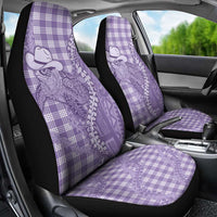 Purple Hawaii Palaka Cowboy Turtle Car Seat Cover Hawaiian Paniolo Puakenikeni Maile Lei - Polynesian Pride