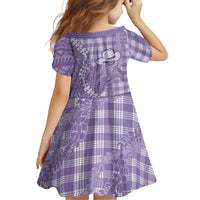 Purple Hawaii Palaka Cowboy Turtle Family Matching Short Sleeve Bodycon Dress and Hawaiian Shirt Hawaiian Paniolo Puakenikeni Maile Lei DT05 - Polynesian Pride