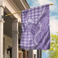 Purple Hawaii Palaka Cowboy Turtle Garden Flag Hawaiian Paniolo Puakenikeni Maile Lei - Polynesian Pride