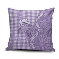 Purple Hawaii Palaka Cowboy Turtle Pillow Cover Hawaiian Paniolo Puakenikeni Maile Lei - Polynesian Pride