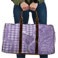 Purple Hawaii Palaka Cowboy Turtle Travel Bag Hawaiian Paniolo Puakenikeni Maile Lei - Polynesian Pride