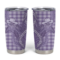 Purple Hawaii Palaka Cowboy Turtle Tumbler Cup Hawaiian Paniolo Puakenikeni Maile Lei - Polynesian Pride