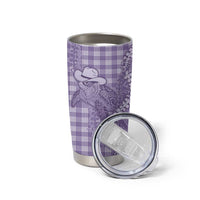 Purple Hawaii Palaka Cowboy Turtle Tumbler Cup Hawaiian Paniolo Puakenikeni Maile Lei - Polynesian Pride