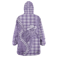 Purple Hawaii Palaka Cowboy Turtle Wearable Blanket Hoodie Hawaiian Paniolo Puakenikeni Maile Lei - Polynesian Pride