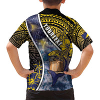 Personalised Tokelau Kid Hawaiian Shirt National Badge Waves Style