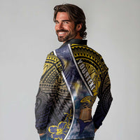 Personalised Tokelau Long Sleeve Polo Shirt National Badge Waves Style