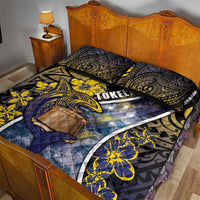 Tokelau Quilt Bed Set National Badge Waves Style