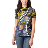 Personalised Tokelau Women Polo Shirt National Badge Waves Style
