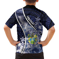 Personalised Pitcairn Islands Kid Hawaiian Shirt Coat Of Arms Waves Style