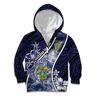 Personalised Pitcairn Islands Kid Hoodie Coat Of Arms Waves Style