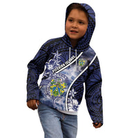 Personalised Pitcairn Islands Kid Hoodie Coat Of Arms Waves Style