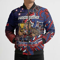 Personalised Samoa Wrestling Bomber Puffer Jacket Polynesian Warrior Funny Style - Polynesian Pride