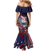 Personalised Samoa Wrestling Family Matching Mermaid Dress and Hawaiian Shirt Polynesian Warrior Funny Style - Polynesian Pride