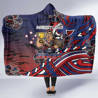 Samoa Wrestling Hooded Blanket Polynesian Warrior Funny Style - Polynesian Pride
