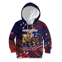 Personalised Samoa Wrestling Kid Hoodie Polynesian Warrior Funny Style - Polynesian Pride