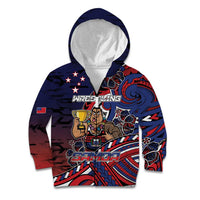 Personalised Samoa Wrestling Kid Hoodie Polynesian Warrior Funny Style - Polynesian Pride