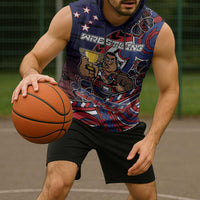 Personalised Samoa Wrestling Sleeveless Hoodie Polynesian Warrior Funny Style - Polynesian Pride