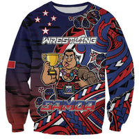 Personalised Samoa Wrestling Sweatshirt Polynesian Warrior Funny Style - Polynesian Pride
