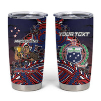 Personalised Samoa Wrestling Tumbler Cup Polynesian Warrior Funny Style - Polynesian Pride