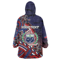 Personalised Samoa Wrestling Wearable Blanket Hoodie Polynesian Warrior Funny Style - Polynesian Pride