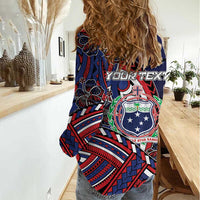 Personalised Samoa Wrestling Women Casual Shirt Polynesian Warrior Funny Style - Polynesian Pride