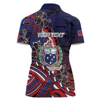 Personalised Samoa Wrestling Women Polo Shirt Polynesian Warrior Funny Style - Polynesian Pride