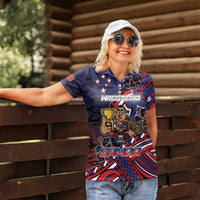 Personalised Samoa Wrestling Women Polo Shirt Polynesian Warrior Funny Style - Polynesian Pride