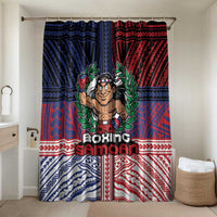 Samoa Boxing Bathroom Set Samoan Boxer Funny Style DT05 Shower Curtain Only Red - Polynesian Pride