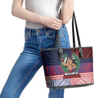 Samoa Boxing Leather Tote Bag Samoan Boxer Funny Style DT05 - Polynesian Pride